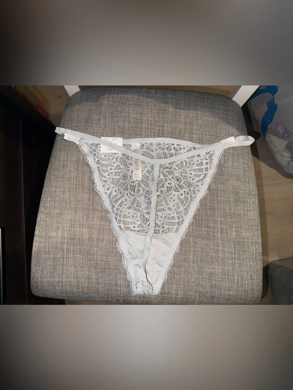Lane Bryant Cacique Women's NWT Stretch Lace Thong Shimmer And Metal Detail 1820 - Picture 2 of 4